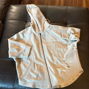 Lucky brand, zip up hoodie, sweatshirt, three-quarter sleeve size medium